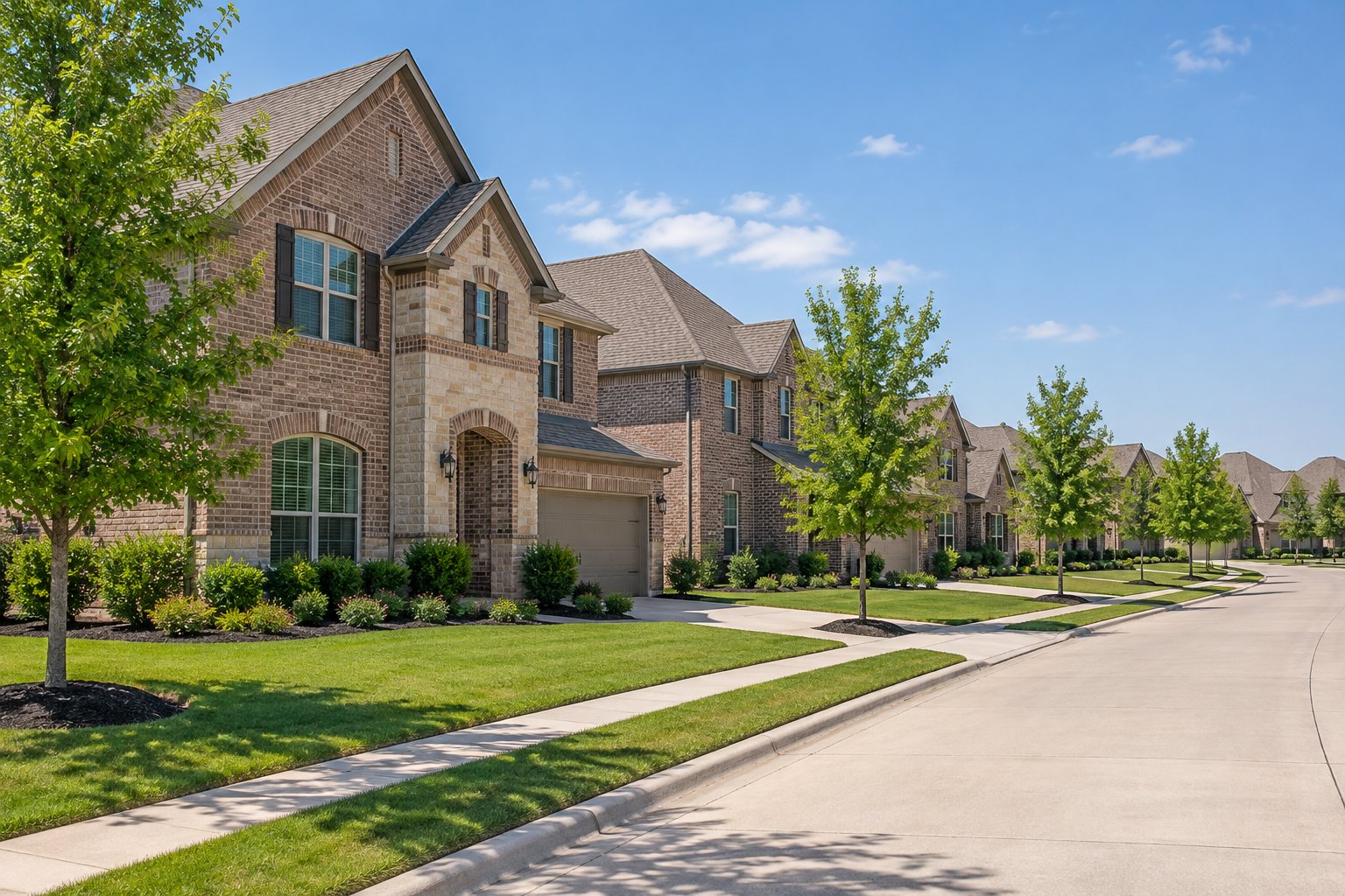 A Frisco residential street, illustrative