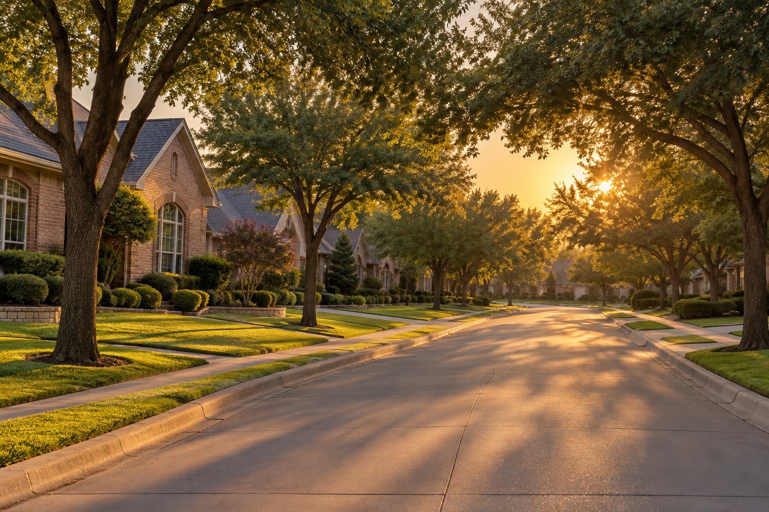A Frisco waterway at sunset, illustrative