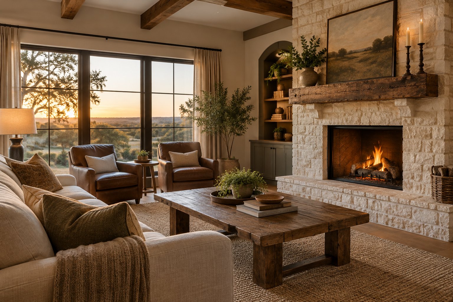 A cozy Frisco home living room, illustrative